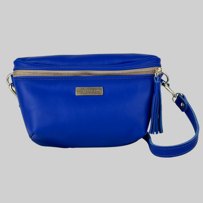 Genuine Leather Belt Bag - Royal Blue