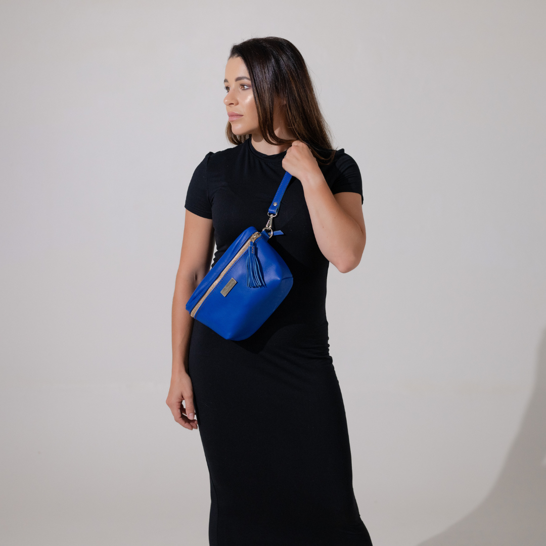 Genuine Leather Belt Bag - Royal Blue