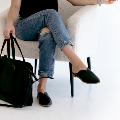 The Everyday Leather Mule - Black