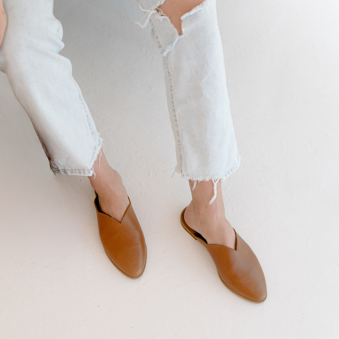 The Everyday Leather Mule - Tan