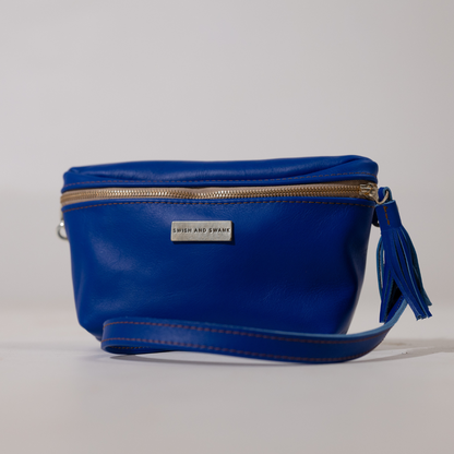 Genuine Leather Belt Bag - Royal Blue