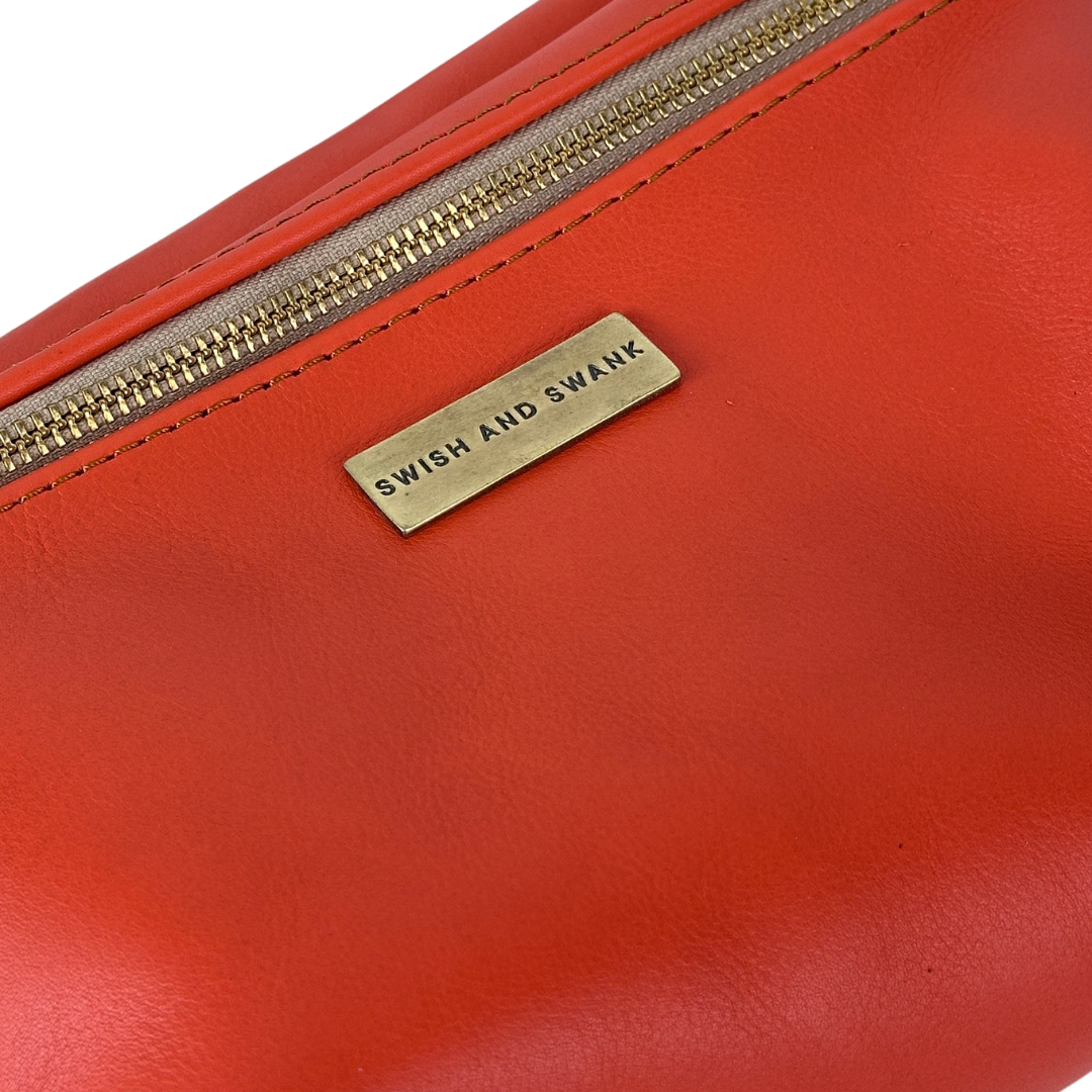 Genuine Leather Belt Bag - Coral