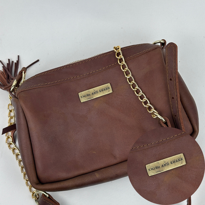 The Chain Block Shoulder Bag - Warm Tan - Reject