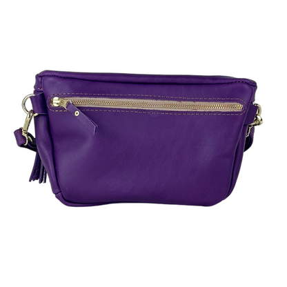 Genuine Leather Belt Bag - Violet