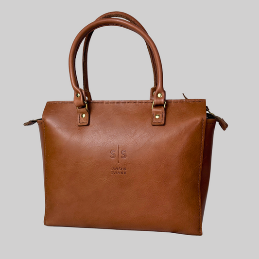 Classic Naomi Leather Handbag - Tan